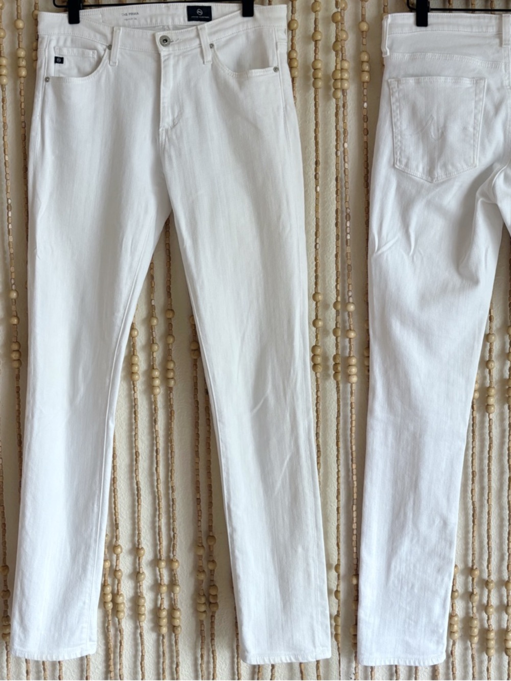 AG Prima Mid Rise White Ankle Cigarette Skinny Contemporary Summer Business Jean